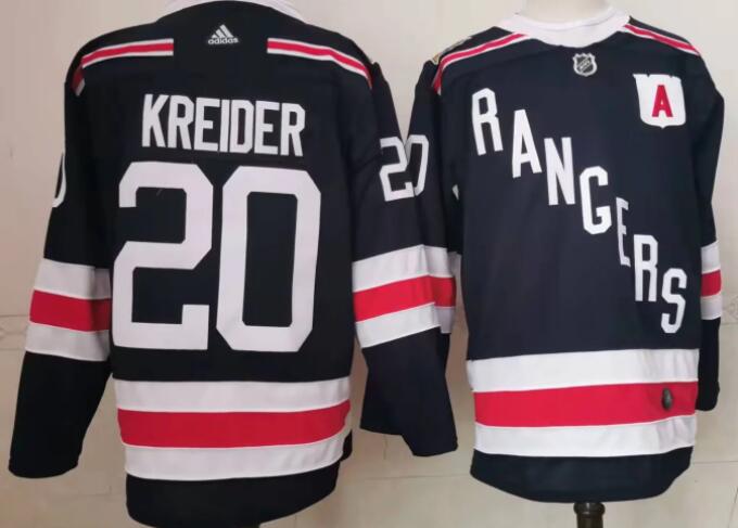 New York Rangers Men's #20 Chris Kreider Reverse  Navy Hockey Jersey