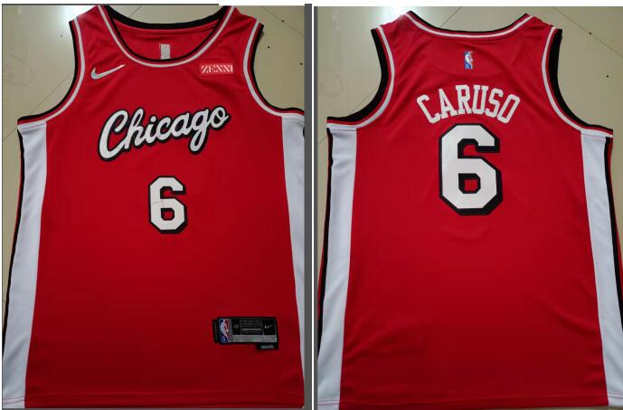 Men Chicago Bulls #6 Alex Caruso 75th Anniversary Red Edition Swingman Stitched Basketball Jersey