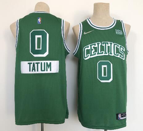 Men's Boston Celtics #0 Jayson Tatum 75th Anniversary Green 2021 Stitched Basketball Jersey