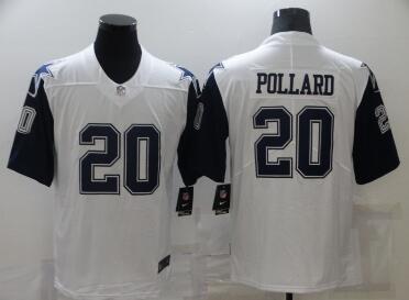 Men's Dallas Cowboys #20 Tony Pollard 2021 White Thanksgiving Limited Stitched Jersey