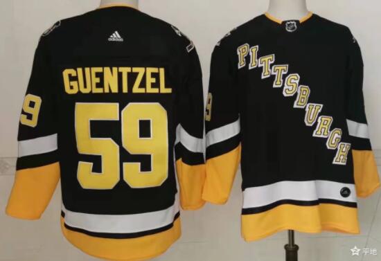 Men's Pittsburgh Penguins #59 Jake Guentzel  Black stitched Jersey