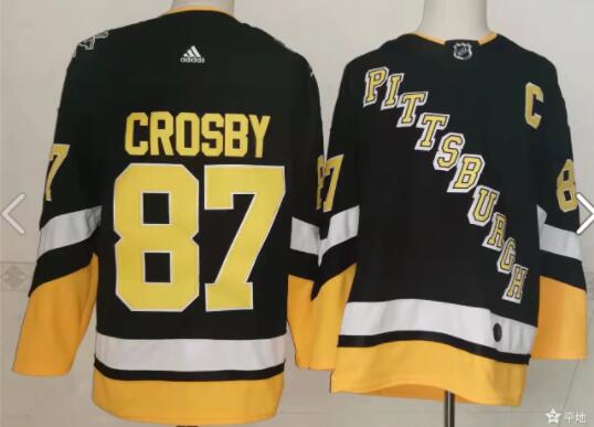 Men's Pittsburgh Penguins Sidney Crosby  Black stitched Jersey