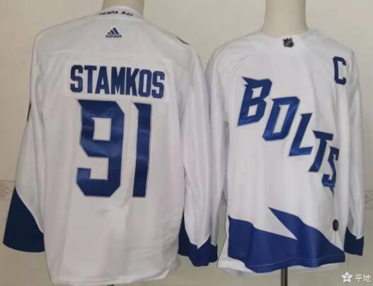 Men's Tampa Bay Lightning #91 Steven Stamkos White 2022 Stadium Series Authentic Jersey