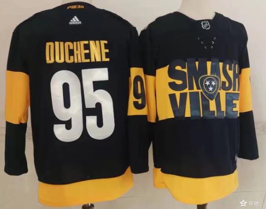 Men's Nashville Predators #95 Matt Duchene Black 2022 Stadium Series adidas Stitched NHL Jersey