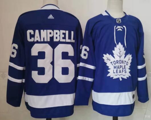Men's Toronto Maple Leafs #36 Jack Campbell Blue Authentitc Adidas Jersey