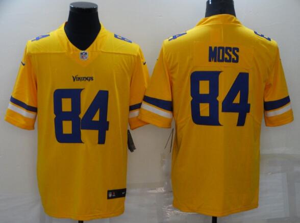 Men's Minnesota Vikings #84 Randy Moss Gold Inverted Legend Stitched NFL Nike Limited Jersey