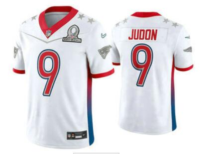 Men's New England Patriots #9 Matt Judon White 2022 Pro Bowl Vapor Untouchable Stitched Limited Jersey