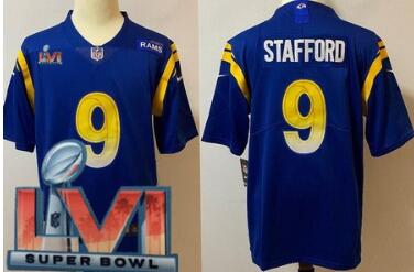 Men's Los Angeles Rams #9 Matthew Stafford Limited Royal 2022 Super Bowl LVI Bound Vapor Jersey