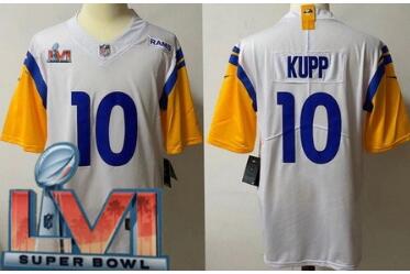 Men's Los Angeles Rams #10 Cooper Kupp Limited White Alternate 2022 Super Bowl LVI Bound Vapor Jersey