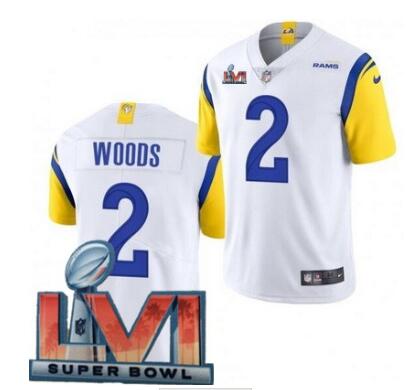 Men's Los Angeles Rams #2 Robert Woods Limited White Alternate 2022 Super Bowl LVI Bound Vapor Jersey