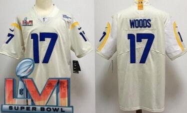 Men's Los Angeles Rams #17 Robert Woods Limited Bone 2022 Super Bowl LVI Bound Vapor Jersey