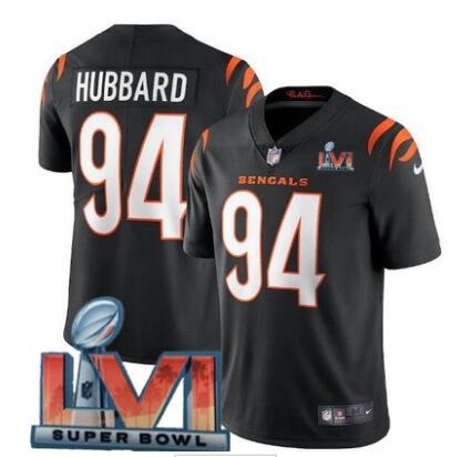 Men's Cincinnati Bengals #94 Sam Hubbard Limited Black 2022 Super Bowl LVI Bound Vapor Jersey