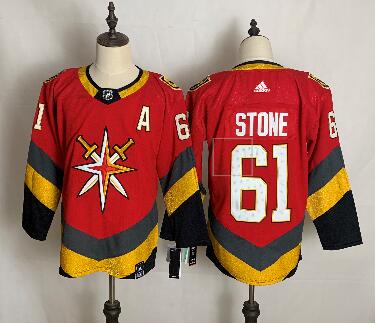 Men's Vegas Golden Knights #61 Mark Stone Red Adidas 2020-21 Alternate Authentic Player NHL Jersey