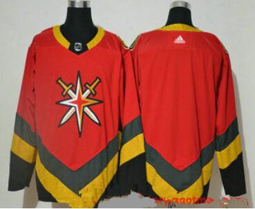 Men's Vegas Golden Knights Blank Red Adidas 2020-21 Alternate Authentic Player NHL Jersey