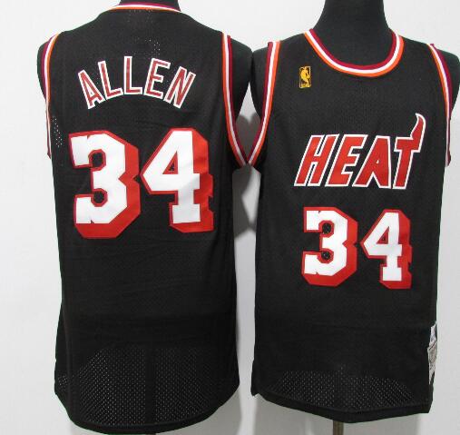 Men Ray Allen Jersey Miami Heat #34 Black Swingman Hardwood Classics jersey