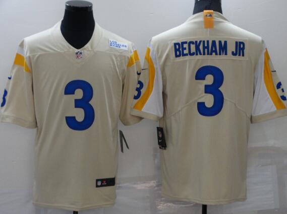 Men's Los Angeles Rams #3 Odell Beckham Jr. 2022 Bone   Limited Stitched Jersey