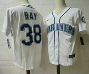 Men's Seattle Mariners #38 Robbie Ray White Stitched MLB Flex Base Nike Jersey