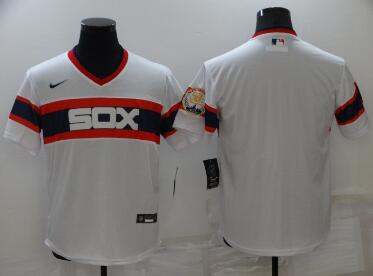 Men's Chicago White Sox Blank White Throwback Cool Base Nike Jersey