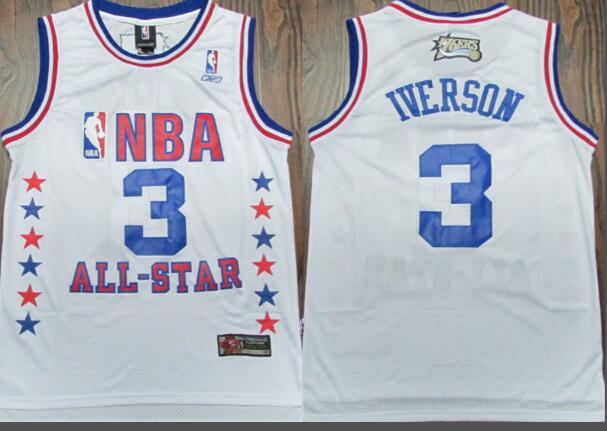 Philadelphia 76ers #3 Allen Iverson Throwback white Jersey