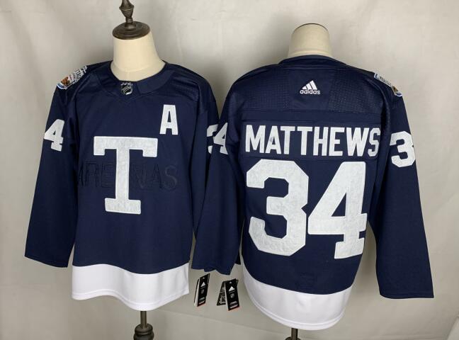 Auston Matthews Toronto Maple Leafs Men's 2022 NHL Heritage Classic Premier Player Jersey - Navy