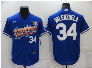 MLB Dodgers 34 Fernando Valenzuela   Mexico Nike Cool Base Men Jersey