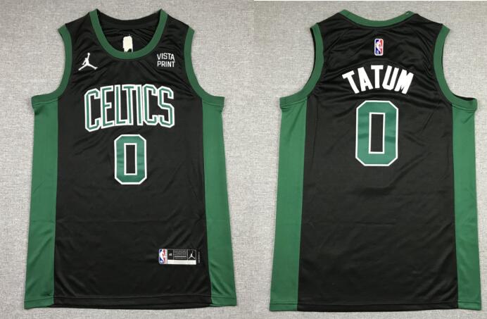 Men's Boston Celtics #0 Jayson Tatum 75th Anniversary Black Stitched Basketball Jersey