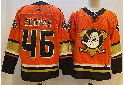 Men's Anaheim Ducks #46 Trevor Zegras Orange Authentic Adidas Jersey