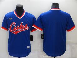 Men's Chicago Cubs Blank Blue Cooperstown Collection Stitched Throwback Jersey