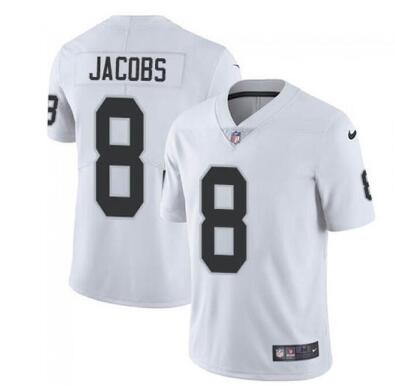 Men's Las Vegas Raiders #8 Josh Jacobs White Vapor Limited Stitched Jersey