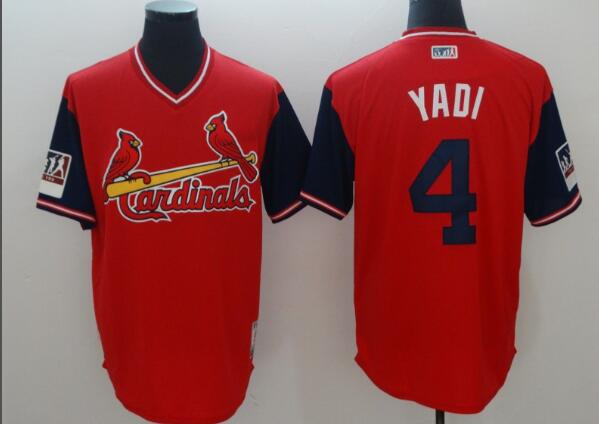 Men's St. Louis Cardinals #4 Yadier Molina Yadi Majestic Red 2018 jersey