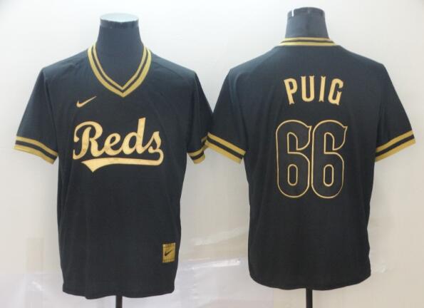 Cincinnati Reds Yasiel Puig #66 2020 MLB Black Jersey