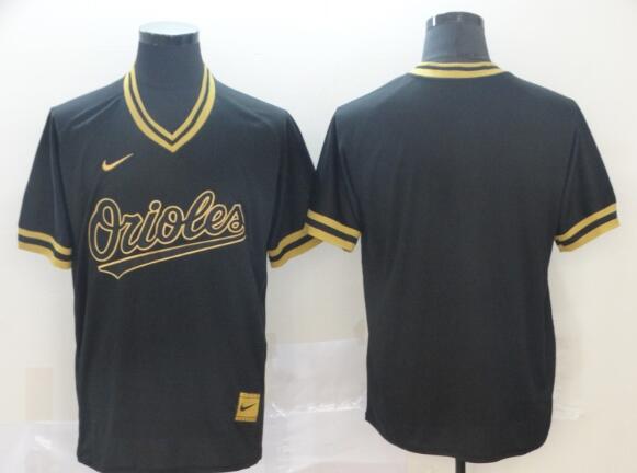 Men's Kershaw Baltimore Orioles  Black Gold Stitched Baseball Jersey MLB