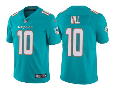 Men’s Miami Dolphins #10 Tyreek Hill Aqua Vapor Untouchable Limited Stitched Football Jersey