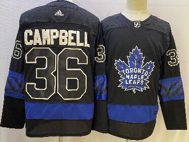 Men's Toronto Maple Leafs #36 Jack Campbell Black X Drew House Inside Out Stitched Jersey