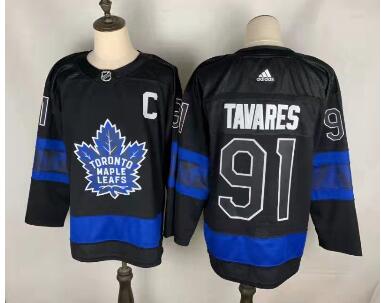 Men's Toronto Maple Leafs #91 John Tavares Black X Drew House Inside Out Stitched Jersey