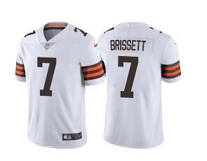 Men's Cleveland Browns #7 Jacoby Brissett White Vapor Untouchable Limited Stitched Jersey