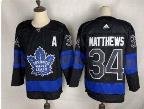 Men's Toronto Maple Leafs #34  Auston Matthews Black X Drew House Inside Out Stitched Jersey