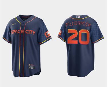 Men's Houston Astros #20 Chas McCormick 2022 Navy City Connect Cool Base Stitched Jersey