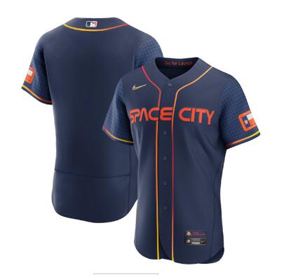 Men's Houston Astros Blank 2022 Navy City Connect Flex Base Stitched Baseball Jersey