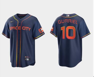 Men's Houston Astros #10 Yuli Gurriel 2022 Navy City Connect Cool Base Stitched Jersey