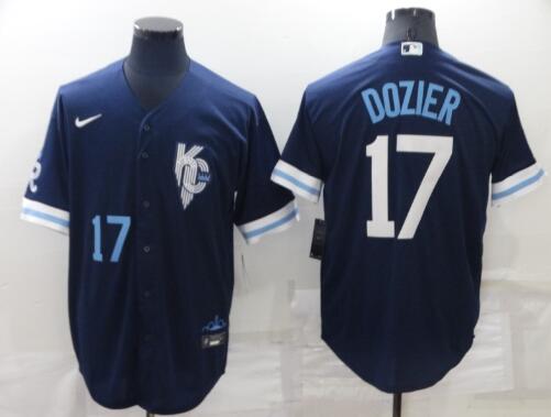 Men's Kansas City Royals #17 Hunter Dozier stitched jersey
