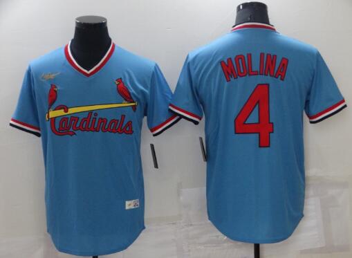 Men's St. Louis Cardinals #4 Yadier Molina blue Stitched MLB   Nike Jersey