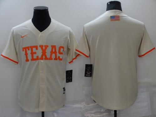 Men's Nike Natural Texas Longhorns Replica Full-Button Baseball Jersey