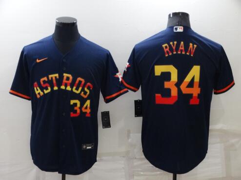 Men's Houston Astros #34 Nolan Ryan stitched  jersey