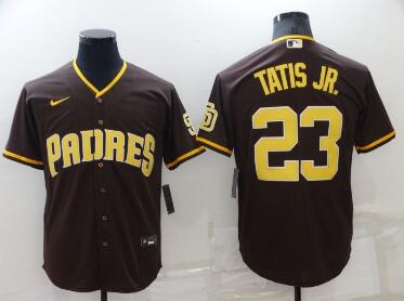 Men's San Diego Padres #23 Fernando Tatis Jr Brown Stitched MLB Cool Base Nike Jersey