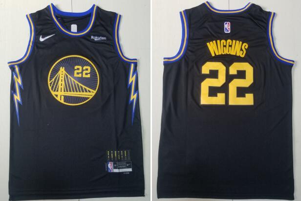 Men's Warriors Andrew Wiggins #22 Nike 75th Anniversary Blue Jersey