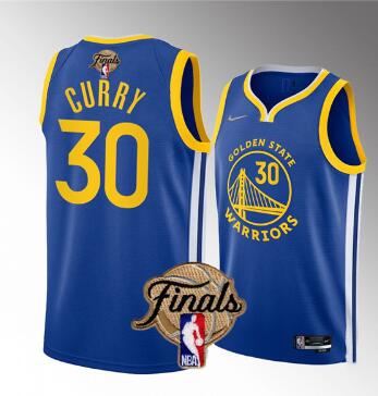 Men's Golden State Warriors #30 Stephen Curry Royal 2022 Finals Stitched Basketball Jersey