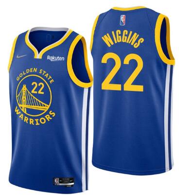 Men's Golden State Warriors #22 Andrew Wiggins 2022 Royal 75th Anniversary Stitched Jersey