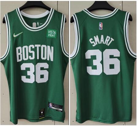 Men's Boston Celtics #36 Marcus Smart Green 2022 Finals Stitched Jersey