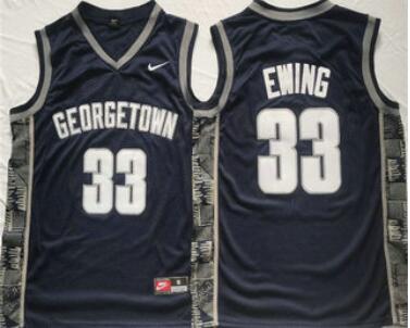 Men's Georgetown Hoyas #33 Patrick Ewing Navy Stitched Jersey